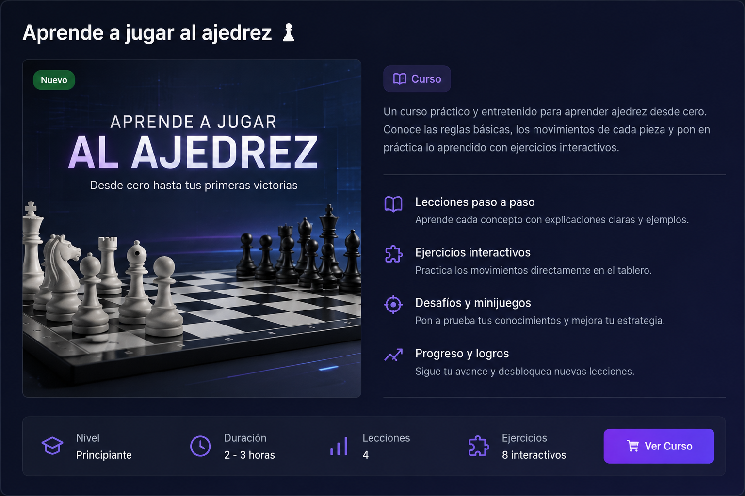 Aprende a jugar ajedrez